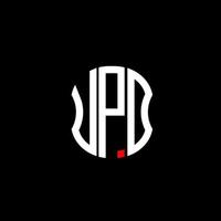 diseño creativo abstracto del logotipo de la letra upd. diseño único actualizado vector