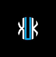 diseño creativo abstracto del logotipo de la letra xuk. diseño único xuk vector