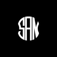 diseño creativo abstracto del logotipo de la letra san. san un diseño único vector