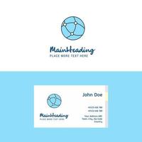 Flat Global network Logo and Visiting Card Template Busienss Concept Logo Design vector