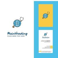 Globe Creative Logo and business card vertical Design Vector