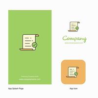 Text document Company Logo App Icon and Splash Page Design Creative Business App Design Elements vector