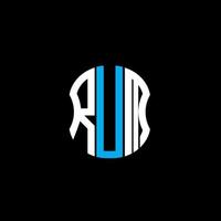 diseño creativo abstracto del logotipo de la letra ruw. ru diseño único vector