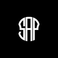 diseño creativo abstracto del logotipo de la letra sap. savia diseño único vector
