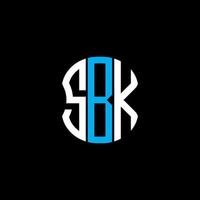 diseño creativo abstracto del logotipo de la letra sbk. diseño unico vector