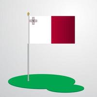 Malta Flag Pole vector