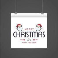 diseño de tarjeta de saludos de navidad con vector de fondo gris