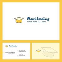 Convocation cap Logo design with Tagline Front and Back Busienss Card Template Vector Creative Design