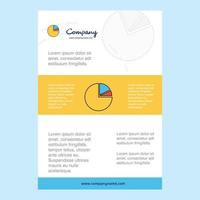 Template layout for Pie chart comany profile annual report presentations leaflet Brochure Vector Background