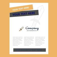 Sword Title Page Design for Company profile annual report presentations leaflet Brochure Vector Background