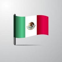 vector de diseño de bandera brillante ondeando méxico