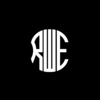 diseño creativo abstracto del logotipo de la letra rwe. diseño unico vector