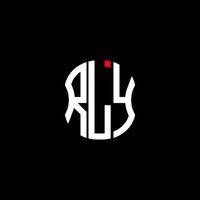diseño creativo abstracto del logotipo de la letra rly. diseño único vector