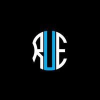 RUE letter logo abstract creative design. RUE unique design vector