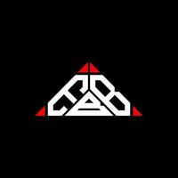 diseño creativo del logotipo de letra ebb con gráfico vectorial, logotipo simple y moderno de ebb en forma de triángulo redondo. vector