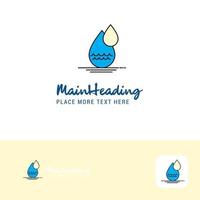 Creative Water drop Logo Design Flat color Logo place for Tagline Vector Illustration