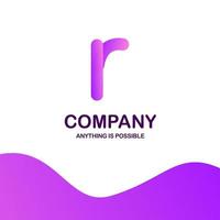 R company logo design with purple theme vector