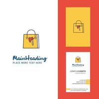 Shopping bag Creative Logo and business card vertical Design Vector