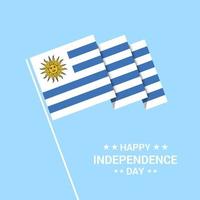 Uruguay Independence day typographic design with flag vector