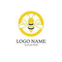 abeja logo vector icono ilustración