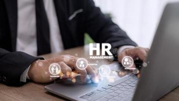 Human Resources HR management Recruitment Employment Headhunting Concept. photo