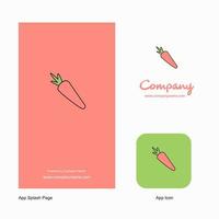 Carrot Company Logo App Icon and Splash Page Design Creative Business App Design Elements vector