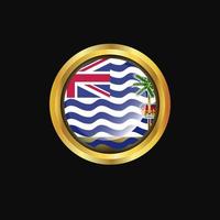 British Indian Ocean Territory flag Golden button vector