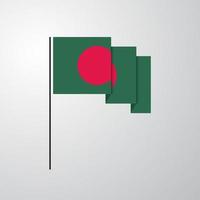 Bangladesh waving Flag creative background vector