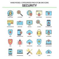 Security Flat Line Icon Set Business Concept Icons Design vector