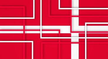 Abstract Geometric Square Stripes Lines Papercut Background with Flag of Denmark vector