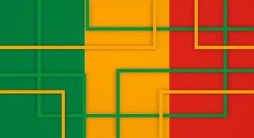 Abstract Geometric Square Stripes Lines Papercut Background with Flag of Mali vector