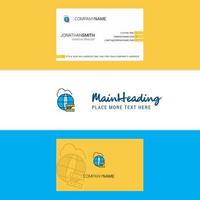 Beautiful Globe Logo and business card vertical Design Vector