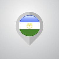 Map Navigation pointer with Bashkortostan flag design vector