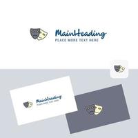 Masks vector logotype with business card template Elegant corporate identity Vector