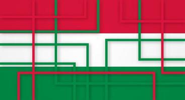 Abstract Geometric Square Stripes Lines Papercut Background with Flag of Hungary vector