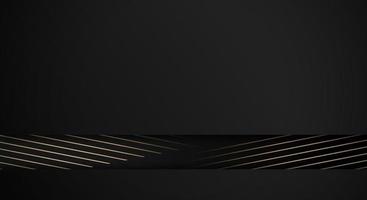 Luxury Stripes Golden Lines Diagonal Overlap on Black Background with Copy Space for Text vector