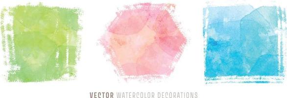 vector watercolor decorations. background for title and logo