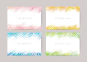 conjunto de fondo abstracto de acuarela de colores vectoriales. tarjeta de saludos, invitación, boda vector
