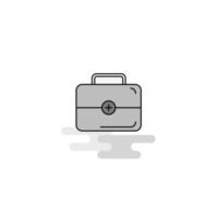 First aid box Web Icon Flat Line Filled Gray Icon Vector