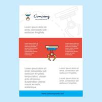 Template layout for Hook comany profile annual report presentations leaflet Brochure Vector Background