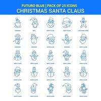 Christmas Santa Clause Icons Futuro Blue 25 Icon pack vector