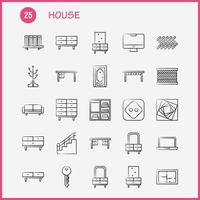 House Hand Drawn Icon for Web Print and Mobile UXUI Kit Such as Couch Furniture Sofa Interior Chest Drawer Furniture Keep Pictogram Pack Vector