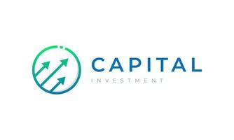 Circle with Arrow up Symbol Capital Investment Logo Design Inspiration vector