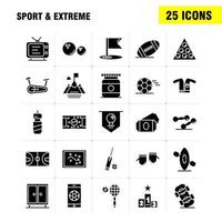 Sport And Extreme Solid Glyph Icons Set For Infographics Mobile UXUI Kit And Print Design Include Football Ball Game Sport Mobile Play Game Online Icon Set Vector