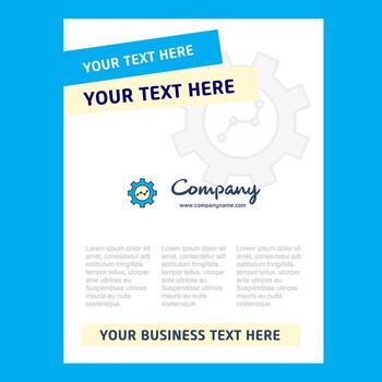 Gear setting Title Page Design for Company profile annual report presentations leaflet Brochure Vector Background