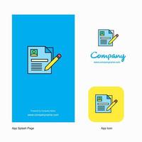 CV Company Logo App Icon and Splash Page Design Creative Business App Design Elements vector