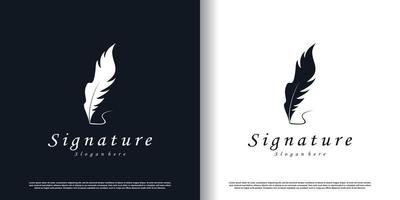 Signature logo design with creative concept style premium vector