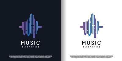 Music logo design icon with creative concept style premium vector
