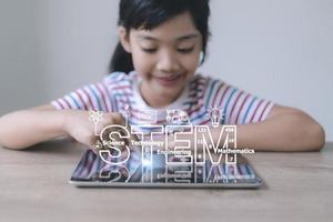 STEM Education Concept, STEM. Science Technology Engineering Math. Sci-Tech. Tech. Education concept. photo