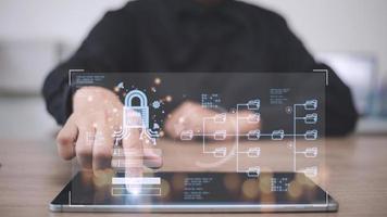 Concept of cyber security, information security and encryption, secure access to user's personal information, secure Internet access, cybersecurity. photo